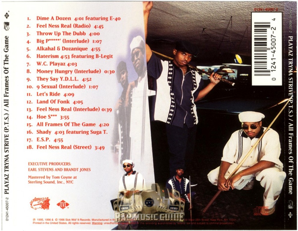 Playaz Tryna Strive - All Frames Of The Game: CD | Rap Music Guide